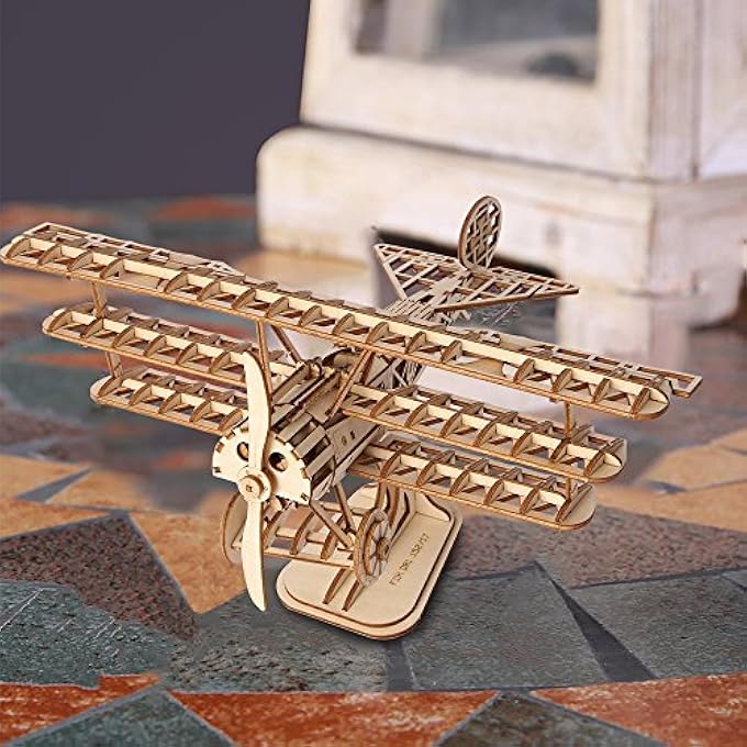 3D WOODEN MODEL KITS FOR ADULTS KIDS AIRPLANE WOODCRAFT CONSTRUCTION KIT 3D WOODEN PUZZLE DIY TOY GIFT - Image 3